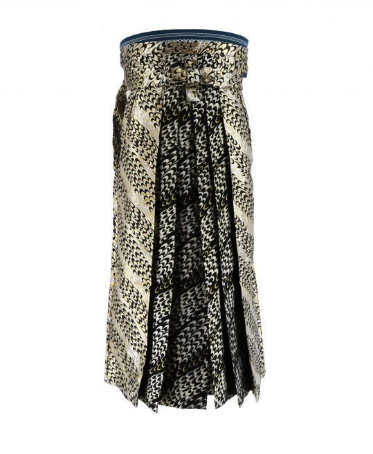 男性用袴単品レンタル(成人式・結婚式・卒業式)金銀黒の鱗柄[身長160cm対応]No.282